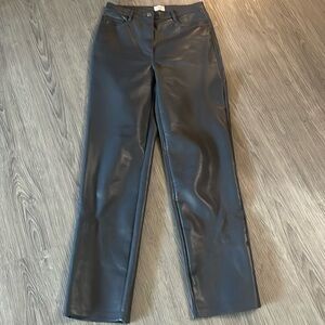 Wilfred Aritzia Gray Faux Leather Pants Size 6